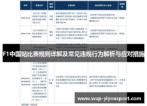 F1中国站比赛规则详解及常见违规行为解析与应对措施